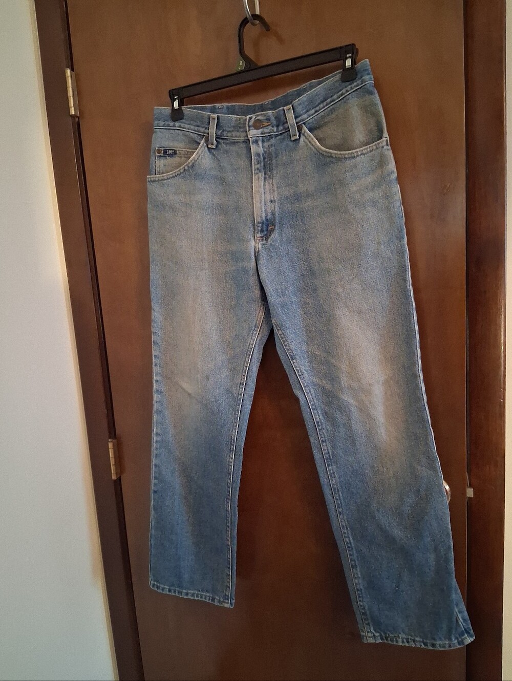 Vintage Y2K Lee Jeans Mens 33x30 Blue Tab Light Wash Straight Leg Denim